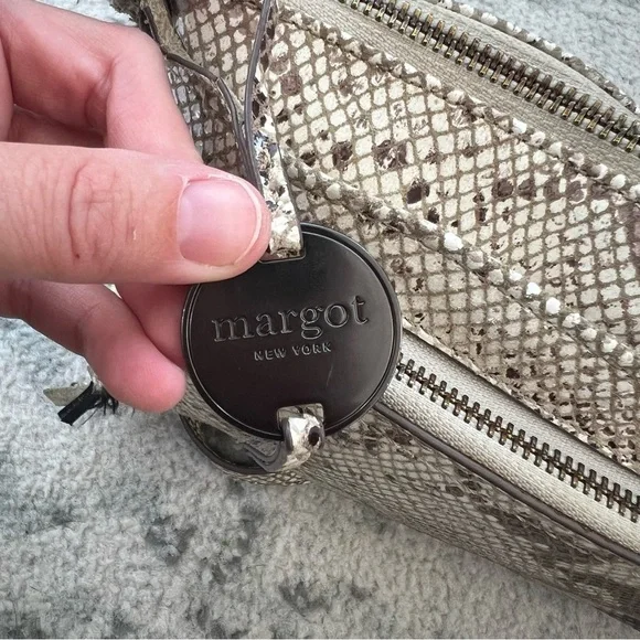 Margot New York Molly Crossbody Leather Bag Snake Skin Print - Picture 9 of 14